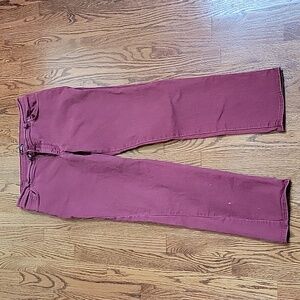 Lee Maroon Colored Relaxed Fit Mid Rise Straight Leg Jeans 16 LONG